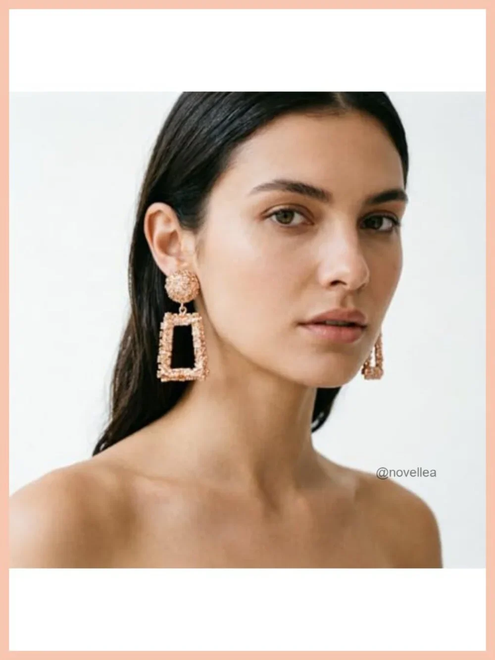 Matte Gold Trapezoid Dangle Earrings Textured Relief Geometric Statement Jewelry